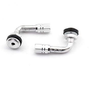 Kit de 2 Válvulas Anodizadas Acodadas 90° para Moto - Color Plata - 100D - Código: 8430525144729