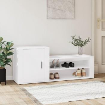 Zapatero blanco 130x35x54 cm madera contrachapada