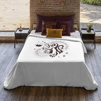 Funda Nórdica Harry Potter Gryffindor Stars 260 x 240 cm Cama de 180, Multicolor, 175 Hilos, con Botones, 100% algodón