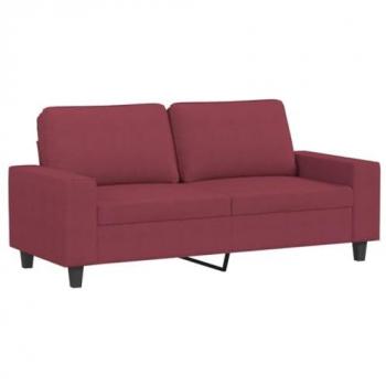 Sofá de 2 plazas en tela rojo tinto 140 cm