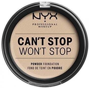 NYX Professional Makeup Polvos de sol Can't Stop Won't Stop Full Coverage Powder Foundation, Acabado mate, Control de brillos, Larga duración, Fórmula vegana, Tono: Alabaster