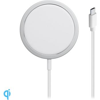 Cargador Magnético Blanco Compatible con MagSafe para iPhone 12/13/14 y Carga Inalámbrica Qi - 102x5,6x0,5 cm