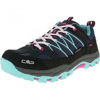 CMP Kids Rigel Low WP Junior Waterproof Hiking Shoes - Turquoise/Pink - Size 41