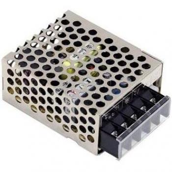 Fuente de alimentación conmutada Mean Well RS-15-12, 15 W, 1.3 A, 12 V/DC, protección sobrecarga y cortocircuito, diseño metálico