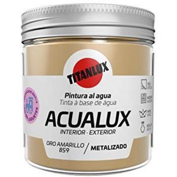 Pintura Acrílica Acualux Metalizada Oro Amarillo 75 ml