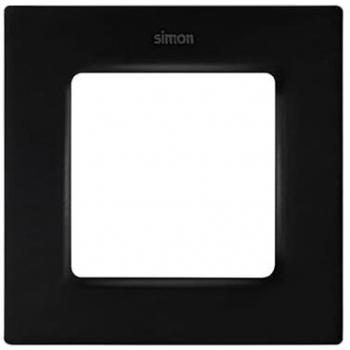 Marco Simon 82 Negro Mate para 1 Elemento, Compatible con Series de Mecanismos Simon 75, 31, 82 y 88, Apto para Interiores, Fácil de Montar, Efecto Mate Antihuell