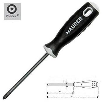 MAURER 2324885 Destornillador Pozidriv 0X 60 mm