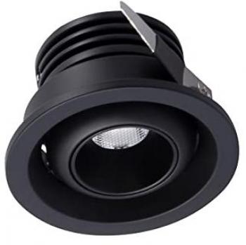 Empotrable LED 3W Neptuno Negro 2700K Luz Cálida Giratorio 210lm Garantía 3 años