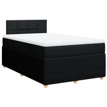 Cama box spring con colchón tela negro 120x190 cm Vidaxl