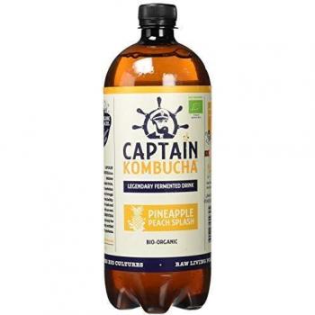 Captain Kombucha Pineapple Peach Splash, Té de Burbuja - 1000 ml