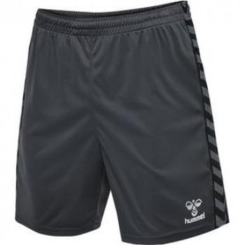 Hummel Pantalones Cortos Authentic Pl Negro - Pantalones cortos deportivos, color negro, material ligero y transpirable, diseño clásico con logo de Hummel, ideal para entrenamiento y uso diario