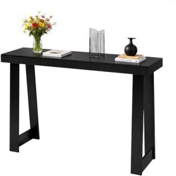 Mesa Consola Moderna VEVOR 118 cm, Mesa Auxiliar Estrecha y Larga de Madera para Detrás del Sofá, Ideal para Pasillo, Dormitorio y Sala de Estar, Color Negro