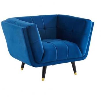 Sillón Samantha II de Terciopelo Azul Noche
