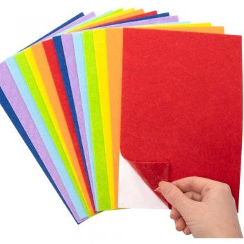 Rainbow Colours Self-Adhesive Felt Sheets (Pack of 20) Craft Embellishments