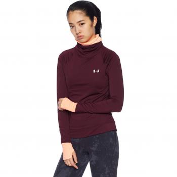 Under Armour Reactor CG Ejecutar Embudo Parte Superior del Calentamiento, Mujer, Dark Maroon/Peach Horizon/Reflective 600, XS