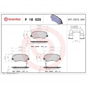 Pastillas de freno BREMBO P 18 025X