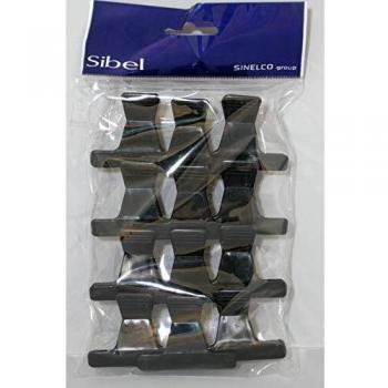 Sibel Small Crocodile Butterfly Clips Black 12 Pieces