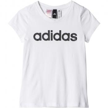 adidas Yg Linear tee Camiseta, Niñas, Blanco