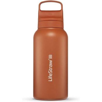 LifeStraw Go Kyoto Orange 1L Stainless Steel Water Bottle with 2-Stage Filter