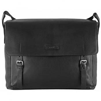 Bolso Mensajero Joop Missori Kimon de Cuero Real Negro