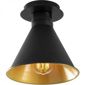 Plafón Berceste N-676, negro/oro, metal, Ø 20 cm