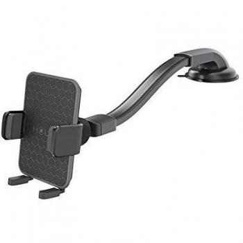 Celly MOUNTFLEXPLUSBK Soporte móvil Coche Ventosa, Universal, Ajustable 360 ° con Brazo Flexible para Smartphones y Navegadores, Negro