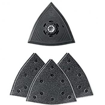 FEIN 63806204210 SLP Triangle 130-Juego de Almohadillas de Lijado Perforadas, Multicolor