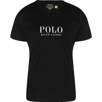 Camiseta para dormir Polo Ralph Lauren hombre - CREW-SLEEP TOP, corta, cuello redondo, algodón, color negro con logo blanco