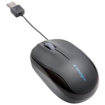 Ratón Retráctil Móvil Kensington Pro Fit - Óptico, USB, Negro