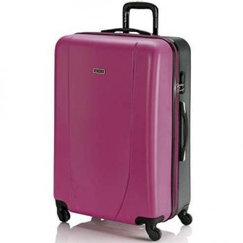 ITACA - Maletas de Viaje Grandes 23 Kilos - Maleta Grande de Viaje Rígida 4 Ruedas - Maletas Grandes de Viaje de ABS Resistente - Maleta Viaje 65cm Candado Combinacion 71170, Fucsia-Antracita