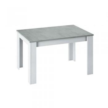 Mesa Extensible Kendra 190x90 cm - Comedor o Cocina en Blanco y Cemento