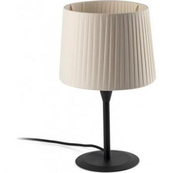 Lámpara de mesa Samba Tela, acero 48,5 Cm - Faro Barcelona, sobremesa negra/encintada beige 64311-38