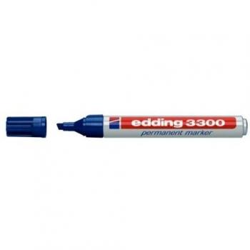 edding 3300 marcador permanente - azul - 1 rotulador - punta biselada 1-5 mm - indeleble de secado rápido - resistente al agua y a los borrones - cartón, plástico, madera, metal, tela - universal