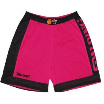 Pantalones Cortos de Baloncesto Reversibles Spalding Violeta/Fucsia con Pulsera Fucsia/Negro para Hombre