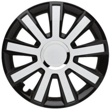 Albrecht automotive 49385 Tapacubos Flash VII 15 pulgadas, 4 Unidades, Negro/Blanco