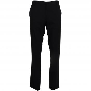 Dolce & Gabbana Black Wool Stretch Dress Formal Slim Fit Pants, Elegant Slim Fit Wool Blend Trousers, Chinos, Sizes: XL, 2XL