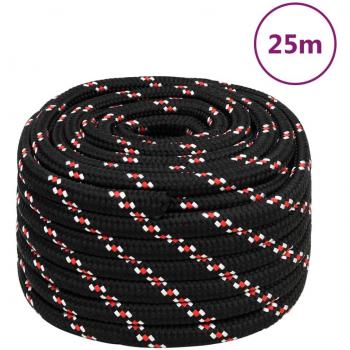 Cuerda de barco polipropileno negra 20 mm 25 m