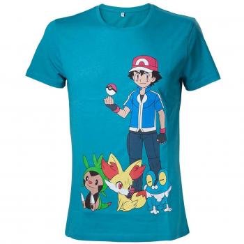 Pokemon Ash Ketchum Camiseta Turquesa