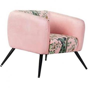 Sillón Dkd Home Decor Negro Rosa Poliéster Metal Pavo Real