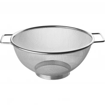 Fackelmann Colador y Escurridor Acero Inoxidable, para Escurrir Pasta y Colar en el Fregadero, Malla Fina y Doble Asa, Apto para Lavavajillas, 26 cm, 1 Unidad