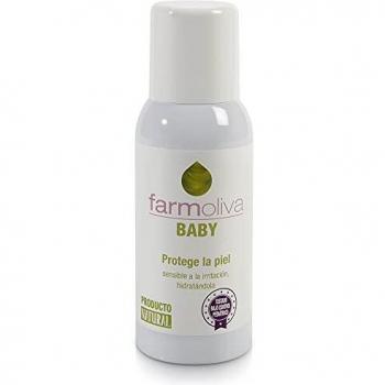 Farmoliva Baby - Spray para Bebés - 60 ml - Evita la Dermatitis de Pañal - Crema Hidratante Líquida en Aerosol para Bebés - Elaborado con Aceite de Oliva Premium - Contra Eczemas, Picor o Escozor