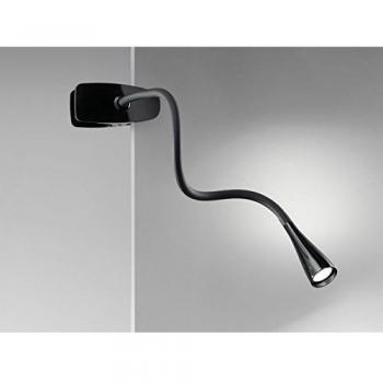 Lámpara de mesa LED flexible negra 3W luz cálida con soporte clip