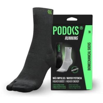 Calcetines Podoks H5 Compresión Deportivos para Hombre y Mujer - Negro Profundo - Diseño Podológico con Almohadillado y Separación del Primer Dedo