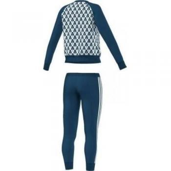 adidas Crewneck Suit - Chándal para mujer, color azul / blanco, talla XLL