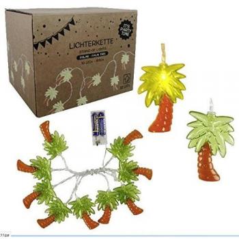 Michel Toys Guirnalda de Luces Palma Plástico, 10 Luces LED, F. Interior, GESAMT-L: 165cm