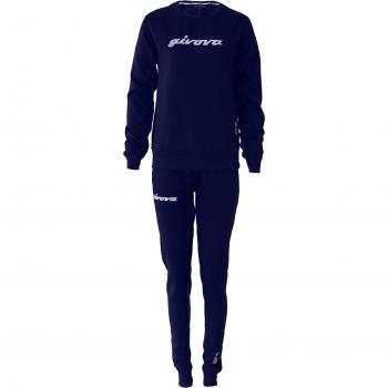 Givova Chándal 104 - Chándal de mujer con cuello redondo de lentejuelas, conjunto deportivo unisex en color azul/fucsia, fabricado en felpa