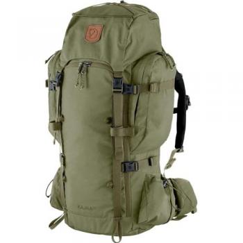 Mochila Fjällräven Kajka 55L Verde con Tirantes S/M y Diseño de Rayas Tigre para Hombre