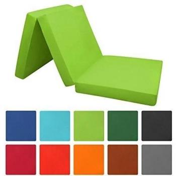 Beautissu®Cómodo colchón plegable - perfecto para horrar espacio - con funda de microfibra - 190 x 80 x 10 cm - verde