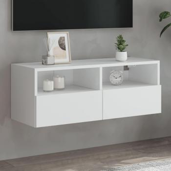 Mueble de pared para TV de madera de ingeniería blanco 80x30x30 cm vidaXL