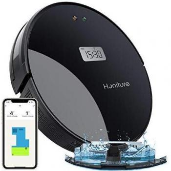 HONITURE Robot Aspirador y Fregasuelos, Q5 Robot Aspirador 2 en 1, Aspira, Friega y Pasa la Mop, 2000 Pa, Navegación Inteligente, para aspirar Pelo de Mascotas, Polvo
